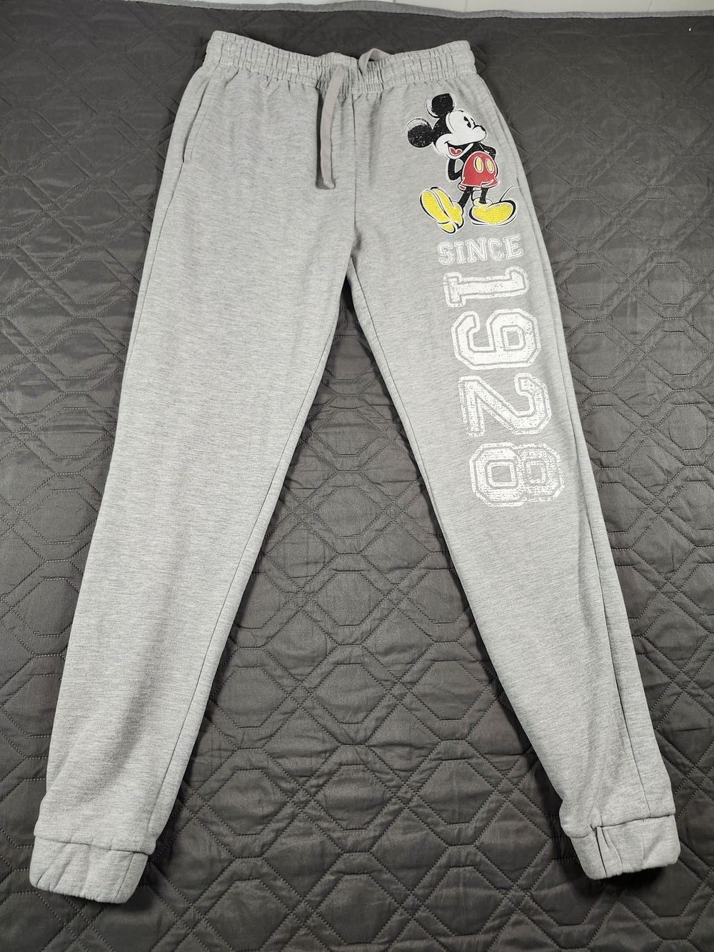 Disney Mickey Mouse "Since 1928" gray women/juniors jogger sweatpants size SM